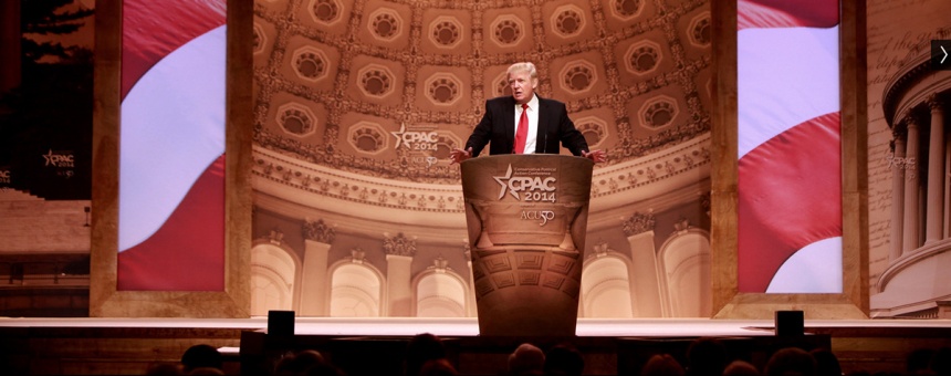 Donald Trump railing against the Obama administration at CPAC, 2014.